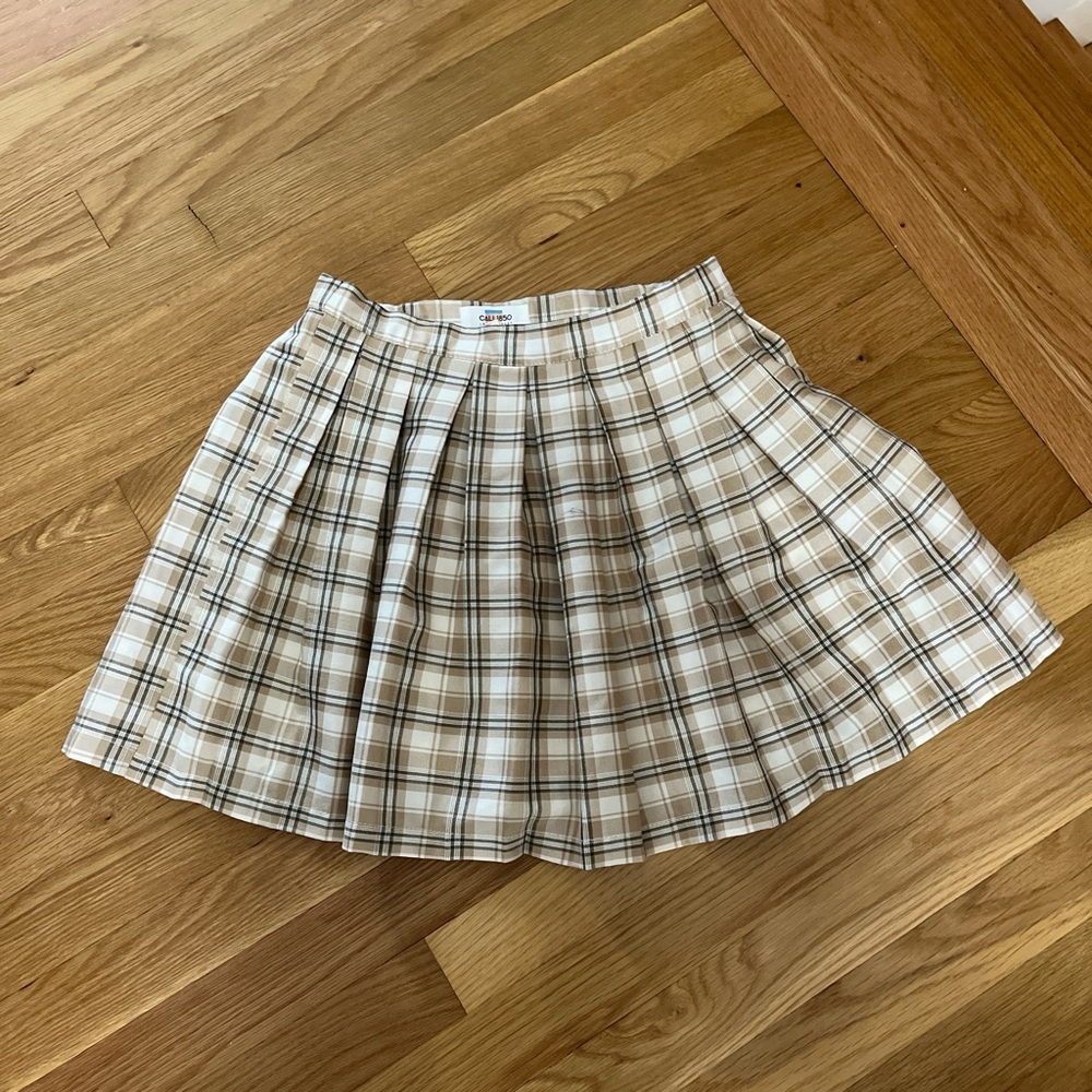 Plaid Tan Skirt